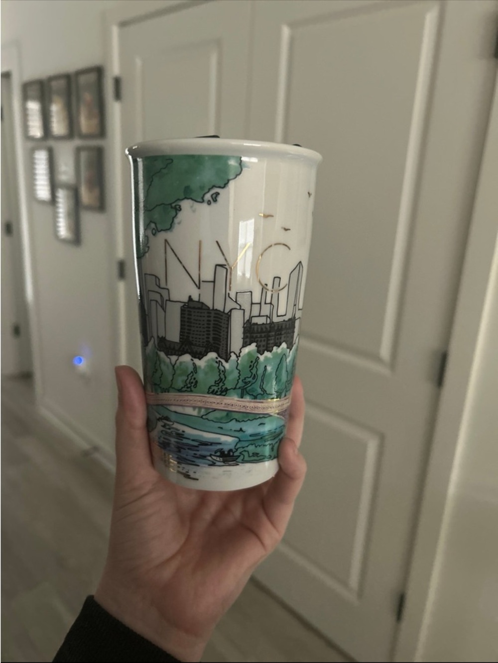 NYC Skyline Ceramic Travel Mug - starbucks